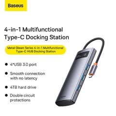 Bộ Hub Mở Rộng Đa Năng Baseus Metal Gleam Multifunctional Gen2 Cho Macbook/Laptop/iPad/Smartphone/Tablet (Gen2 New Upgrade Edition)