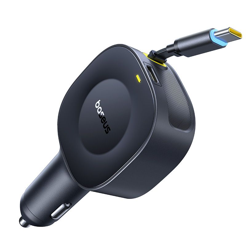 Tẩu Sạc Cho Ô Tô Baseus PrimeTrip VR2 30W (with 31.5-Inch Retractable Cable C+Type-C Port, Uninterrupted & Ultra-Safe Charging, 360° Rotation)
