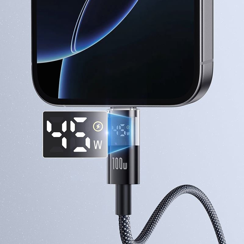 Cáp Sạc Nhanh C to C Baseus Display 2 100W (Digital Display, 480Mbps)