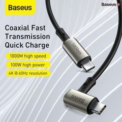 Cáp sạc nhanh siêu bền C to C 100W Baseus Hammer Gen2 Type-C Cable  (20V/5A, 4K60Hz Video Support, Power Delivery 3.1, QC3.0 Quick Charge Cable)