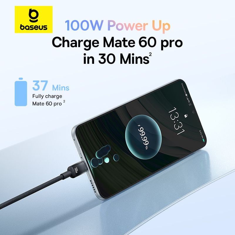 Cáp Sạc Nhanh USB to Type-C Baseus Discolor Series 100W (480Mbps)
