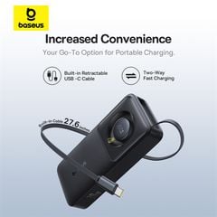 Pin Dự Phòng Tích Hợp Cáp Sạc Dây Rút Gọn Baseus Free2Pull 10000mAh 30W