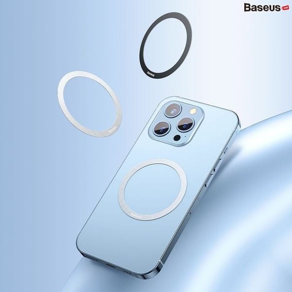 Vòng Kim Loại MagSafe Baseus Halo Series Magnetic Metal Ring cho iPhone 13/12 Series (Bộ 2 miếng, Hút nam châm, Dùng cho phụ kiện MagSafe Apple)