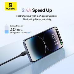 Cáp Sạc Nhanh USB to Lightning Baseus Discolor Series 2.4A (480Mbps)