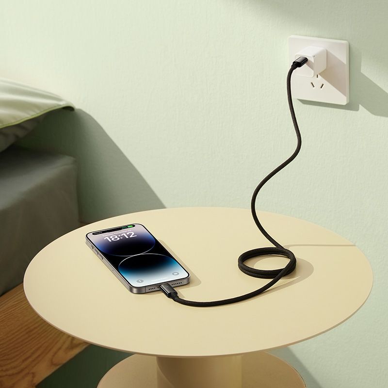 Cáp Sạc Nhanh Dây Nam Châm Chống Rối Baseus Tungsten Gold Magnetic C to Lightning 20W (480Mbps)