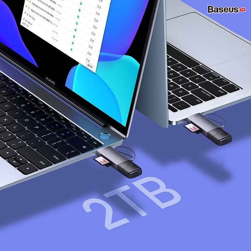 Đầu Đọc Thẻ Nhớ Đa Năng Tốc Độ Cao Baseus Lite Series USB-A & Type-C to SD/TF Card Reader Cho Smartphone/Tablet/Macbook/Laptop