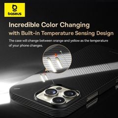 Ốp Lưng Từ Tính Baseus Synthetic Fiber Series For iP 16 Series (0.6mm Ultra Slim, MagSafe Compatibility, Aramid Fiber, Anti-fingerprint, 3D Contoured Edges, Bulletproof-Level Protection, Built-in Temperature Sensing Design)