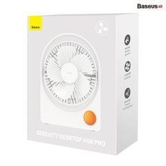 Quạt Mini Pin Sạc Để Bàn Baseus Serenity Desktop Fan Pro 2000 mAh (Pin sạc 2000mAh, 3 Mức gió, Siêu êm)