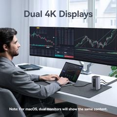 Hub Mở Rộng Đa Năng 12-in-1 Baseus NU1 Air Spacemate (USB-C to 2*HDMI 4K@60Hz+2*USB-C (10Gbps)+2*USB-A (5Gbps)+2*USB-A (480Mbps)+1*RJ45+SD/TF 3.0+1*USB-C (PD))
