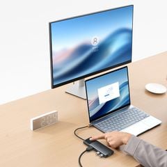 Hub Mở Rộng Kết Nối Baseus Metal Gleam Series II 10-in-1 (1*HDMI4K@120Hz+1*HDMI4K@60Hz+1*RJ45 GbE, 1*SD/TF, 1*PD, 1*Type-C 3.2Gen1 10Gbps, 2*USB2.0, 1*USB3.0)