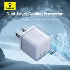 Củ Sạc Nhanh Baseus GaN5S Fast Charger 1C 20W Cho iPhone 15 14 13 Pro Max (PD/Quick Charge)