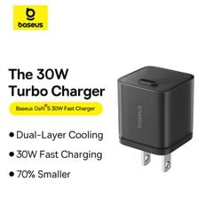Combo Sạc Nhanh Baseus GaN5S Fast Charger 1C 20W/30W Cho iPhone 15 Series (Nhỏ gọn, sạc nhanh PD/Quick Charge)