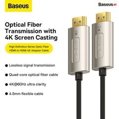 Cáp HDMI sợi quang cao cấp Baseus High Definition Series – HDMI to HDMI, hỗ trợ 4K/60Hz, truyền tín hiệu tốc độ cao