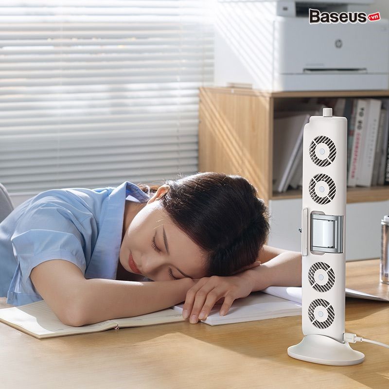 Quạt Mini Thông Minh Baseus Refreshing Monitor Clip-On & Stand-Up Desk Fan (Treo Màn Hình hoặc Để Bàn)