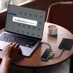 Hub Mở Rộng Kết Nối Đa Năng Baseus AcmeJoy HUB Docking Station Cho Macbook Laptop iPad Điện Thoại (HDMI 4K RJ45 USB3.0 SD/TF PD/Data Jack 3.5)