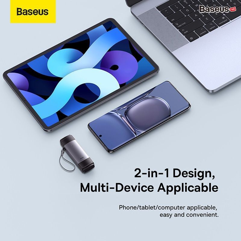 Đầu Đọc Thẻ Nhớ Đa Năng Tốc Độ Cao Baseus Lite Series USB-A & Type-C to SD/TF Card Reader Cho Smartphone/Tablet/Macbook/Laptop
