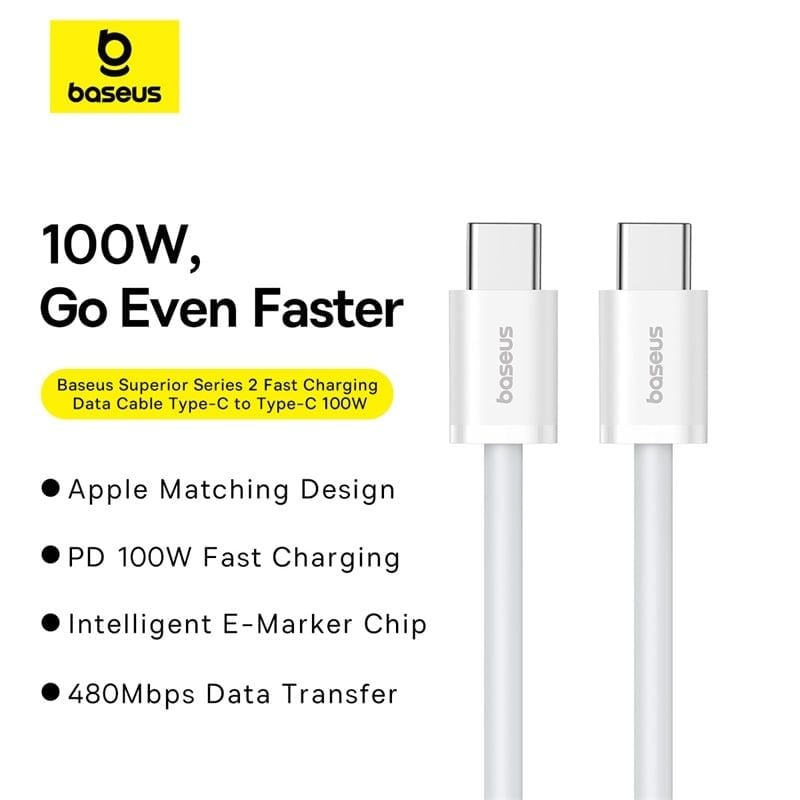 Cáp Sạc Nhanh Baseus Superior Series 2 C to C 100W (480Mbps)