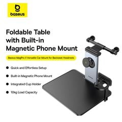 Bàn Xếp Gắn Lưng Ghế Đa Năng Dùng Trên Ô Tô Baseus MagPro II for Backseat Headrests (Xoay 360°, 180° Vertical Adjustment)