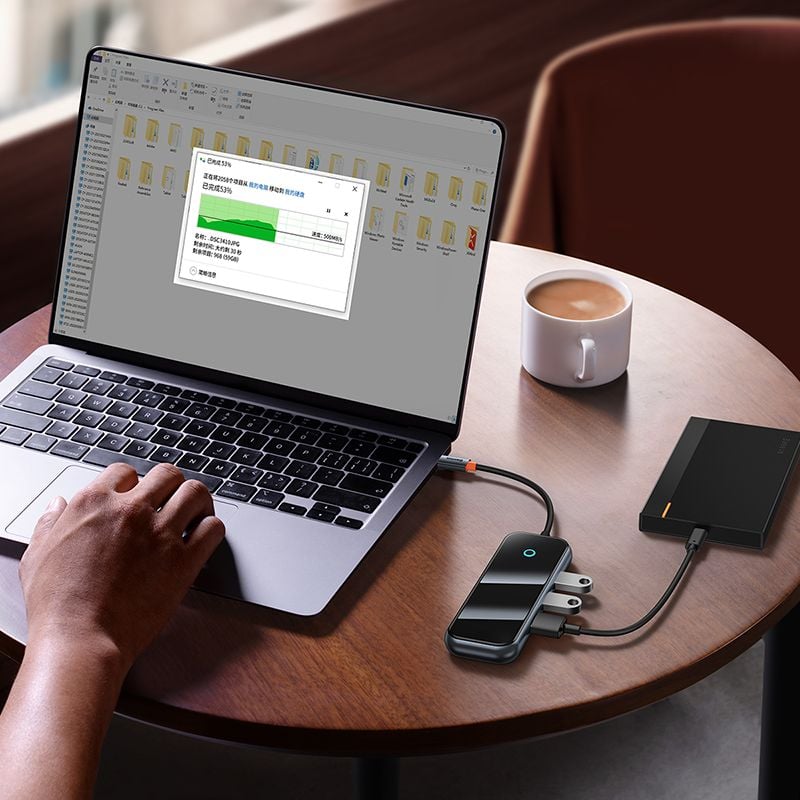 Hub Baseus AcmeJoy – Mở rộng đa cổng: HDMI 4K, RJ45, USB 3.0, SD/TF, PD, jack 3.5mm, dùng cho Macbook/iPad/laptop