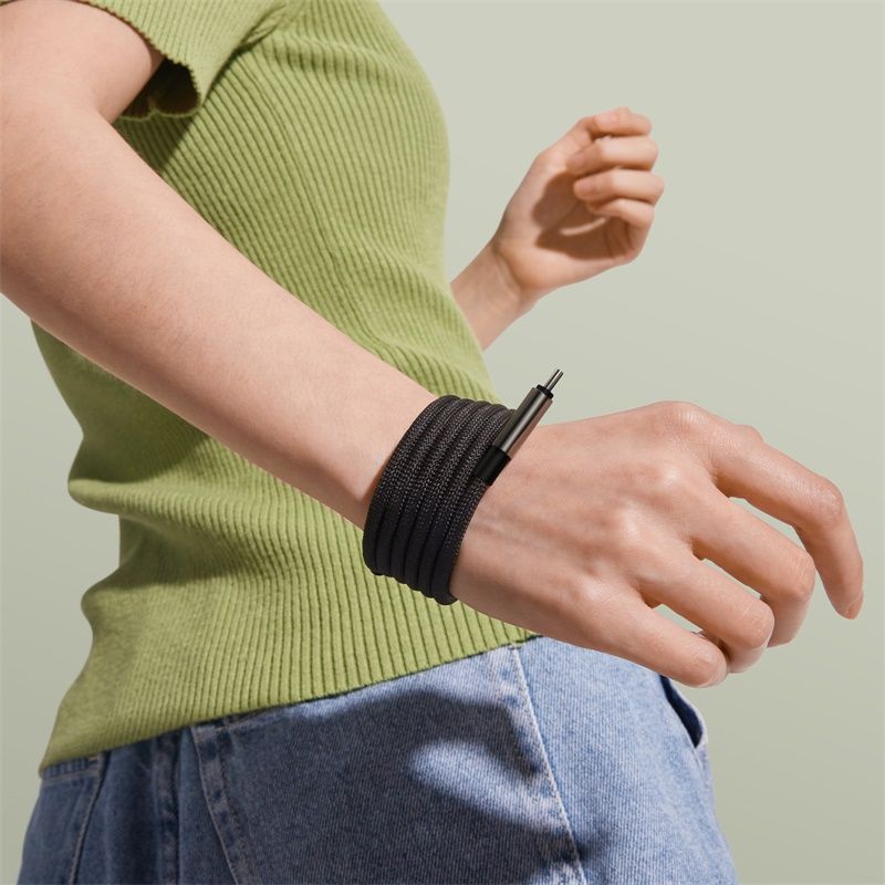 Cáp Sạc Nhanh Dây Nam Châm Chống Rối Baseus Tungsten Gold Magnetic C to C 100W (5A/100W)