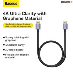 Cáp HDMI 4K Cao Cấp Baseus High Definition Series Graphene HDMI to HDMI  Adapter Cable