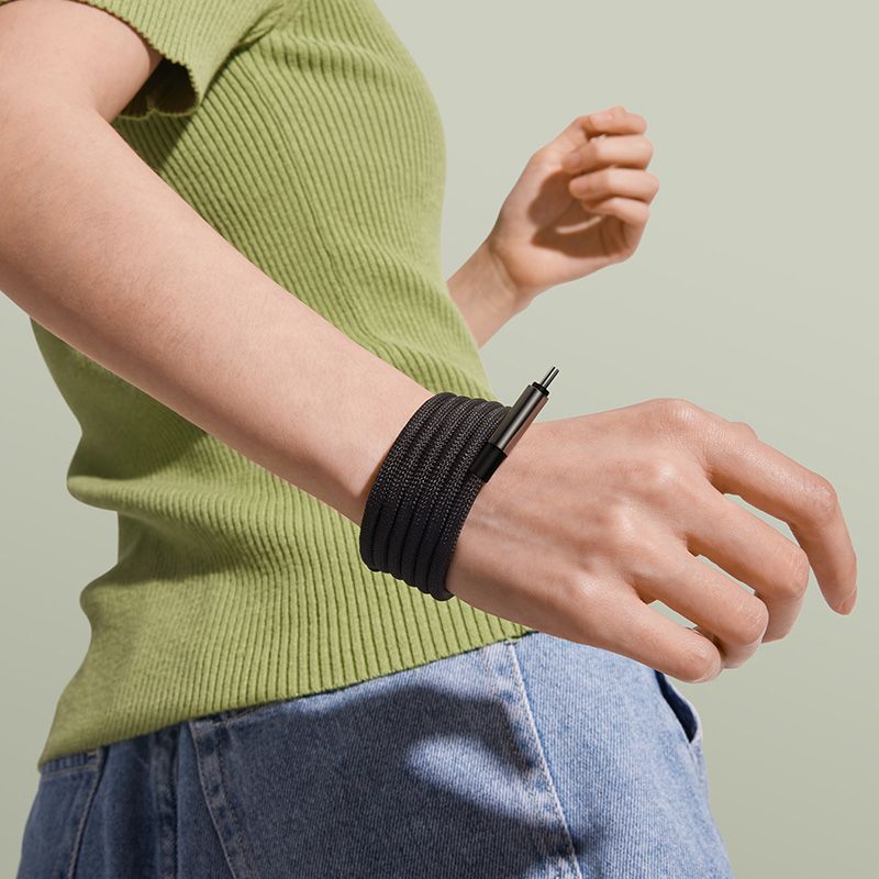 Cáp Sạc Nhanh Dây Nam Châm Chống Rối Baseus Tungsten Gold Magnetic C to Lightning 20W (480Mbps)