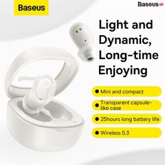 Tai nghe không dây Baseus Bowie WM02 – Bluetooth 5.3, 25h, nhỏ gọn, thời trang, điều khiển qua ứng dụng