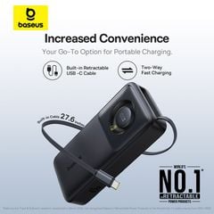 Pin Dự Phòng Tích Hợp Cáp Sạc Dây Rút Gọn Baseus Free2Pull 65W 20000mAh