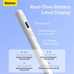 Bút Cảm Ứng Baseus Pencil 2 Pro Smooth Writing Wireless Charging Stylus, Dùng Cho iPad Mini6 Pro Air4, 5 (Palm Reject, Magnetic, Wireless Charging, Bluetooth, App control)