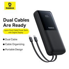 Pin Sạc Dự Phòng Baseus Lipow Dual-Cable 10000mAh/20000mAh 22.5W (Digital Display, With USB to C 3A 0.2m)