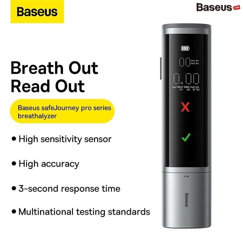 Máy đo nồng độ cồn tự động Baseus SafeJourney Pro Series Breathalyzer (màn hình LED USB )