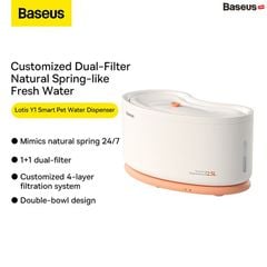 Máy Cho Chó Mèo Uống Nước Tự Động Baseus Lotis Y1 Smart Pet Water Dispenser (Lọc nước + Cảm Biến Tự Động Mở Nước)