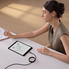 Cáp Sạc Nhanh Dây Nam Châm Chống Rối Baseus Tungsten Gold Magnetic C to Lightning 20W (480Mbps)