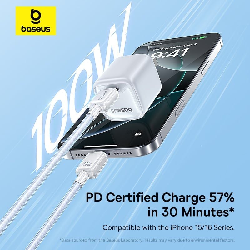 Cáp Sạc Nhanh C to C Baseus Crystal-Clear 100W (480Mbps, Dual-Layer Protection)