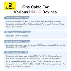 Cáp Sạc Nhanh USB to Type-C Baseus Discolor Series 100W (480Mbps)