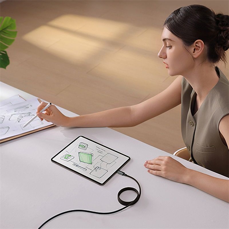 Cáp Sạc Nhanh Dây Nam Châm Chống Rối Baseus Tungsten Gold Magnetic C to C 100W (5A/100W)