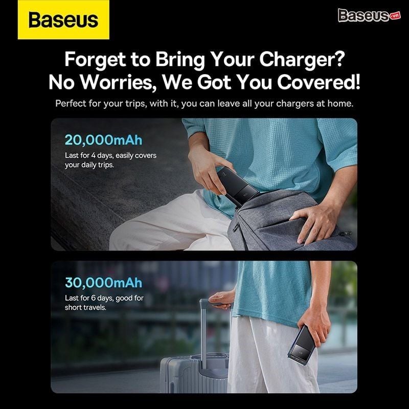 Pin sạc dự phòng Baseus Star-Lord – 20000mAh/30000mAh, màn hình LED, hỗ trợ sạc nhanh PD/QC/AFC/SCP/FCP đa thiết bị