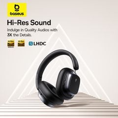 Tai Nghe Chụp Tai Không Dây Baseus Bowie H1s (Bluetooth v5.4, 120Hrs, BISA, ANC)