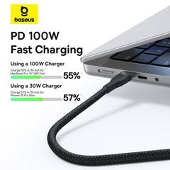 Cáp Sạc Nhanh Đa Năng 1 for 3 Baseus Flash Series 3 100W (Type-C to 2*Type-C+Lightning, 1.5m, 480Mbps)