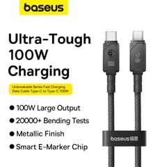 Cáp Sạc Nhanh Baseus Unbreakable Series Type-C to Type-C 100W (Fast-Charging Data Cable)