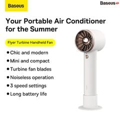 Quạt Mini Cầm Tay Baseus Flyer Turbine Handheld Fan 2000mAh (Tích hợp cáp sạc Lightning cho iPhone）