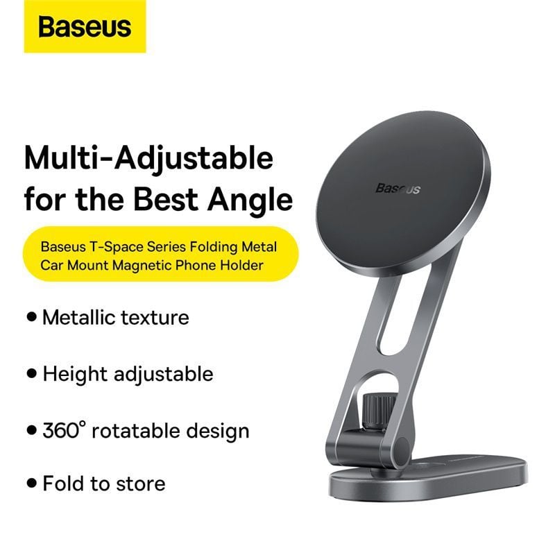 Giá Đỡ  Điện Thoại Bằng Nam Châm Trên Ô Tô Baseus T-Space Series Folding Metal Car Mount Magnetic Phone Holder