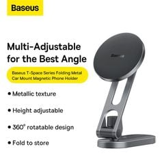 Giá Đỡ  Điện Thoại Bằng Nam Châm Trên Ô Tô Baseus T-Space Series Folding Metal Car Mount Magnetic Phone Holder