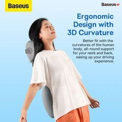 Gối tựa đầu ô tô Baseus ComfortRide – Cotton mềm, đệm lưng 3D, hỗ trợ cột sống, êm ái & thoáng khí