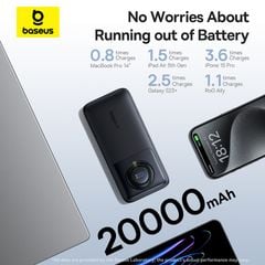 Pin Dự Phòng Tích Hợp Cáp Sạc Dây Rút Gọn Baseus Free2Pull 65W 20000mAh