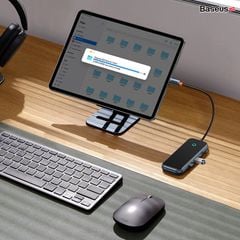 Hub Mở Rộng Kết Nối Đa Năng Baseus AcmeJoy HUB Docking Station Cho Macbook Laptop iPad Điện Thoại (HDMI 4K RJ45 USB3.0 SD/TF PD/Data Jack 3.5)