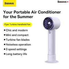 Quạt Mini Cầm Tay Baseus Flyer Turbine Handheld Fan 2000mAh (Tích hợp cáp sạc Lightning cho iPhone）