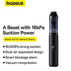 Máy Hút Bụi Cầm Tay Baseus A5 Car Vacuum Cleaner 130W 16000pa 7500mAh (Hút bụi và hút chân không)