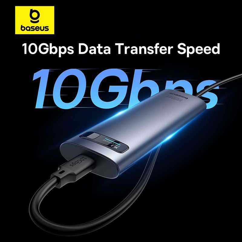 Box Đựng Ổ Cứng Di Động SSD M.2 + SATA Baseus FlyJoy Series SSD Enclosure Type C 3.2 Gen2 (New Version, SATA + M.2 NVMe 2280, 2260, 2242, 2230)