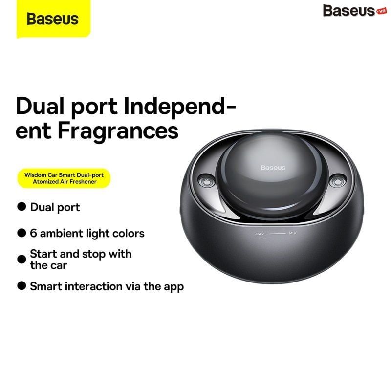 Bộ Lọc Không Khí Trên Xe Hơi Baseus Wisdom Car Smart Dual-port Atomized Air Freshener- Ver.Baseus